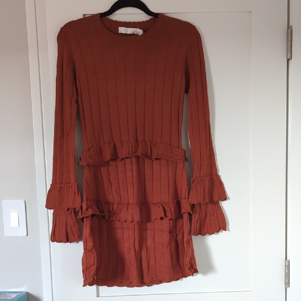 Rachel Parcell Knit Orange Dress Medium NWT